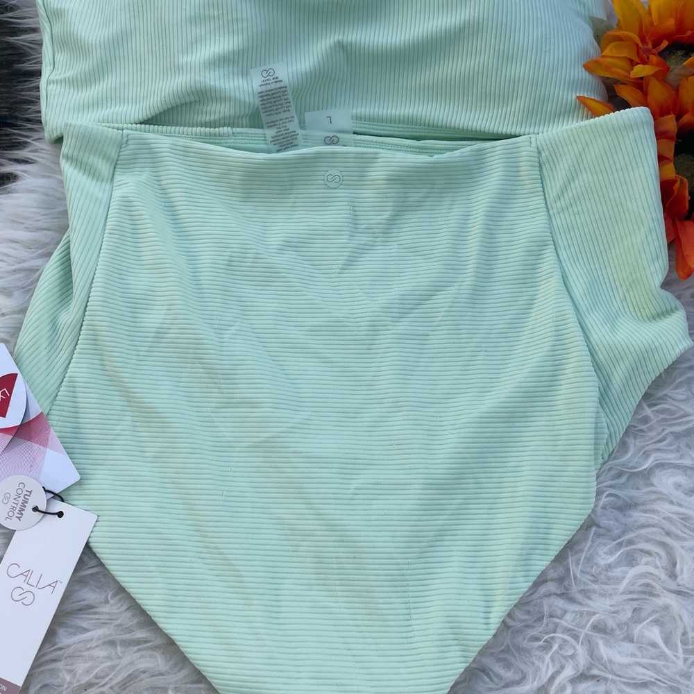 NWT One-Shoulder Mint Green Bikini Set - Picture 7 of 12